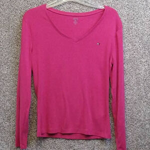 Tommy Hilfiger Ribbed knit V-Neck top size Large